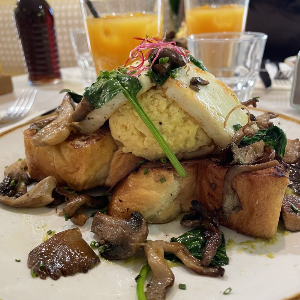 Brioche perdue Brunch Halloumi Champignons épinards Immersion Vendôme